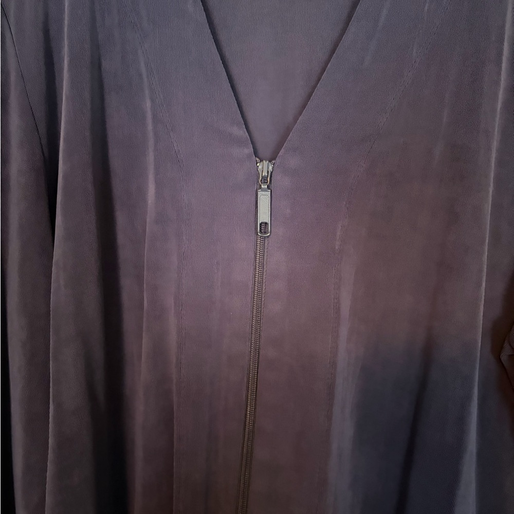 Chico's Private Edition Blue Long Sleeve Zip-Up Top size 3= XL - Picture 3 of 6
